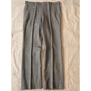 Vintage 50s 60s Herringbone Knit Men's Gray Wool Classic Tweed Trouser Talon 35